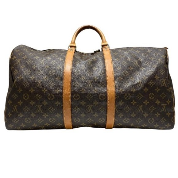 LOUIS VUITTON Authentic Brown Monogram Keepall 55 Boston Bag - Picture 2 of 9